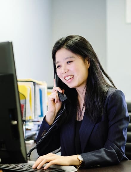 student talking on phone