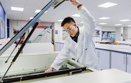 science student in laboratory